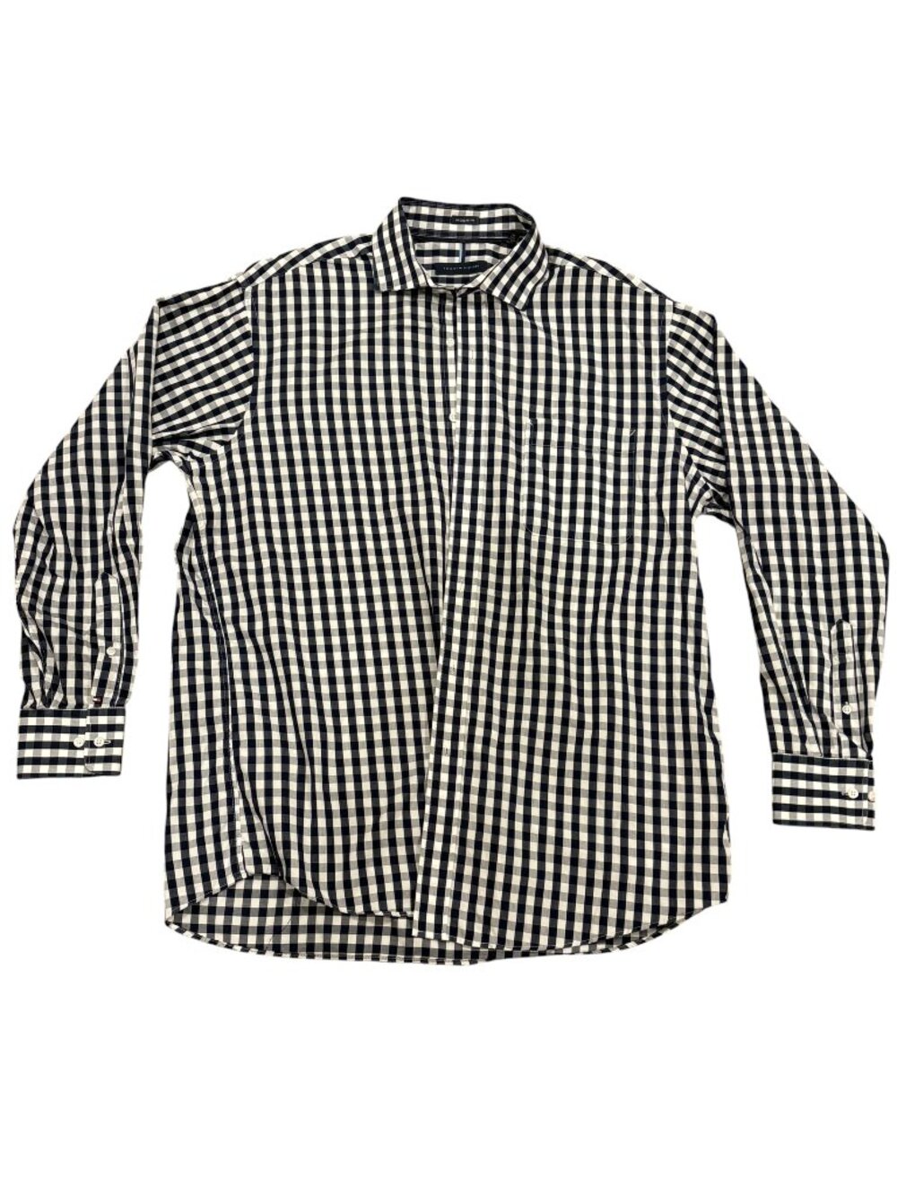 Tommy Hilfiger Men's Dress Shirt - Navy/White